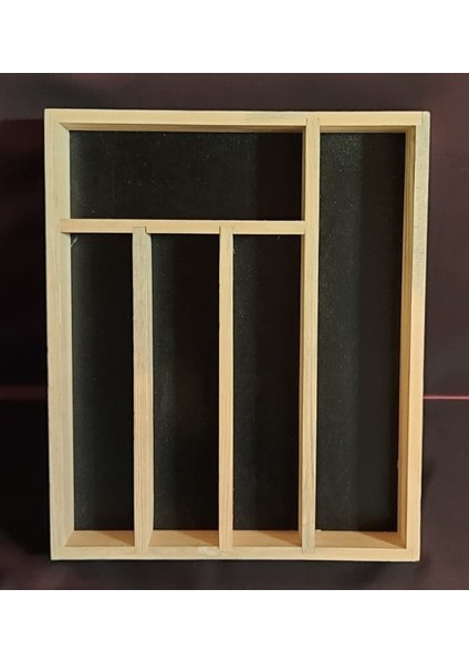Ahşap Modern Çekmece Içi Kaşıklık Siyah 40X34