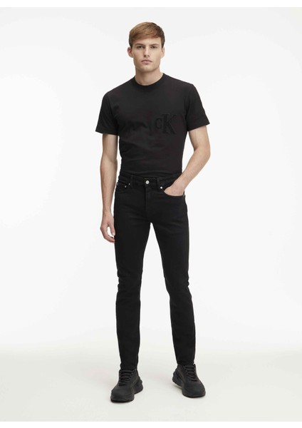 Calvin Klein Jean Pantolon Normal Bel Normal Siyah Erkek Denim Pantolon