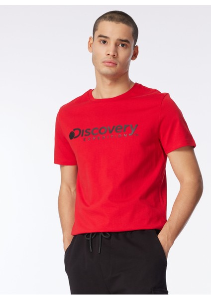 Kırmızı Erkek Bisiklet Yaka T-Shirt D4SM-TST3290 modelleri