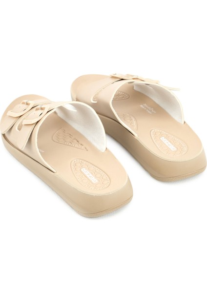 Yazlık Kadın Rahat Taban Suni Deri Çift Toka Ayarlanabilir Günlük Terlik fırsatları