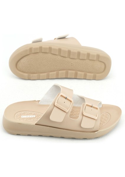 Yazlık Kadın Rahat Taban Suni Deri Çift Toka Ayarlanabilir Günlük Terlik indirimleri