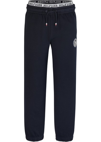 Lastikli Paça Lacivert Erkek Eşofman Altı Crest Logo Sweatpants