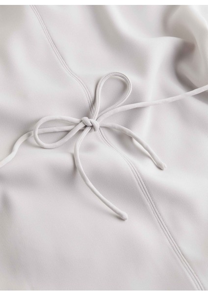 Bisiklet Yaka Düz Açık Gri Kısa Kadın Elbise Structure Twll Mını Shıft Dress modelleri