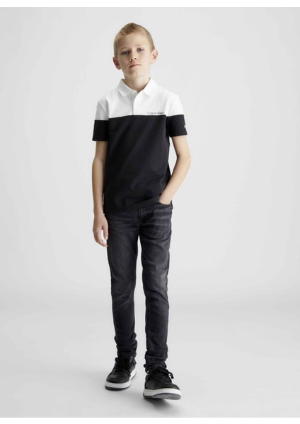 Normal Bel Siyah Erkek Çocuk Denim Pantolon Skınny Optıc Black