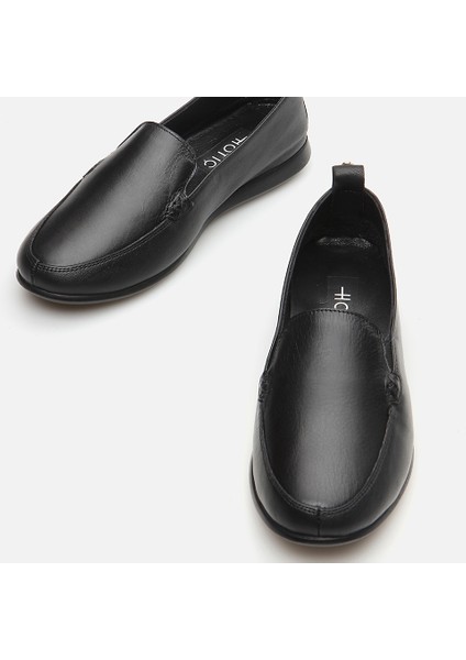 Hakiki Deri Siyah Kadın Loafer fırsatları