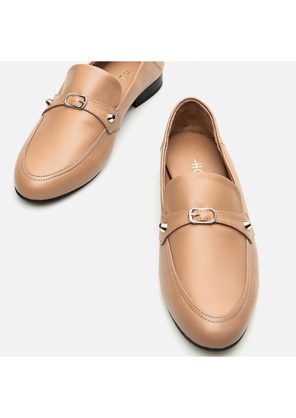 01AYH284090A330 HAKIKI Deri Naturel Kadın Loafer fırsatları