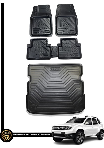 Dacia Duster 4x4 3D Ares Oto Paspas ve Araca Özel Kauçuk Bagaj Havuzu Set