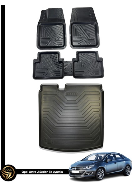 Opel Astra J Sedan 3D Ares Oto Paspas ve Araca Özel Kauçuk Bagaj Havuzu Set