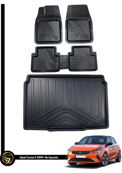 Opel Corsa F 3D Ares Oto Paspas ve Araca Özel Kauçuk Bagaj Havuzu Set