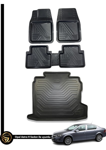 Opel Astra H Sedan 3D Ares Oto Paspas ve Araca Özel Kauçuk Bagaj Havuzu Set