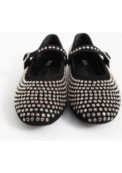 Siyah Mini Taşlı Babet 23437 fırsatları