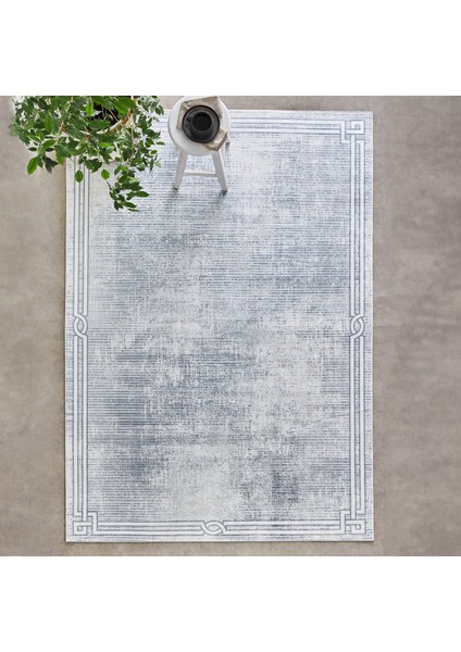 Sare By Kaşmir Halı Bordure Grey Yıkanabilir Kaymaz Taban 100X200 cm Salon Mutfak Halısı Yolluk Kilim modelleri