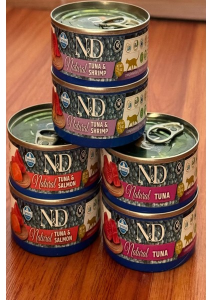 N & D Natural Ton Balıklı Karidesli Kedi Konservesi 6X70GR