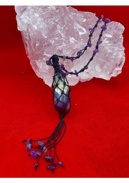 Sertifikalı Ametist Doğal Taş Kolye El Yapımı Handmade Aaa Kalite modelleri