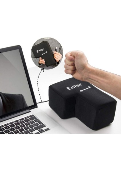 USB Büyük Enter Tuşu Stres Giderici Peluş Oyuncaklar, Anti-Stres Büyük Boy Yastıklı Şekerleme Yastık Havalandırma Araçları Çevresel Düğmeler (Yurt Dışından)