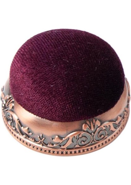 Kort Tarzı Kumaş Dikiş Iğnesi Tutucu | Yarım Küre Metal Taban Anti-Damla Vintage Dikiş Iğne Pedi (Yurt Dışından)