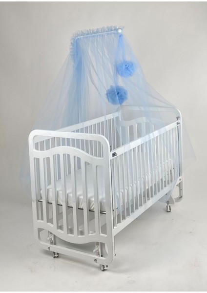 Mavi Ponponlu Beşik Cibinliği modelleri