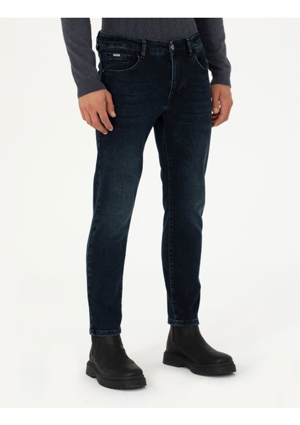 Erkek Lacivert Slim Fit Jean Pantolon 50274376-VR033 fiyatları