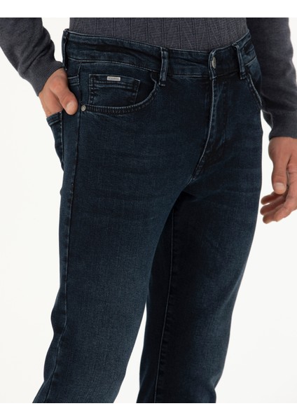 Erkek Lacivert Slim Fit Jean Pantolon 50274376-VR033 indirimleri