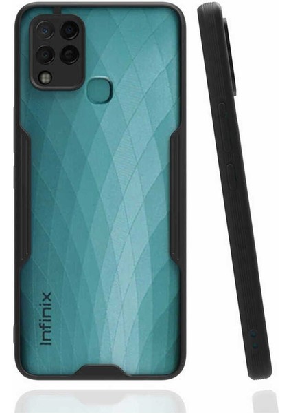 Infinix Hot 10T Kılıf Parfe Korumalı Ince Çerçeveli Silikon Koyu