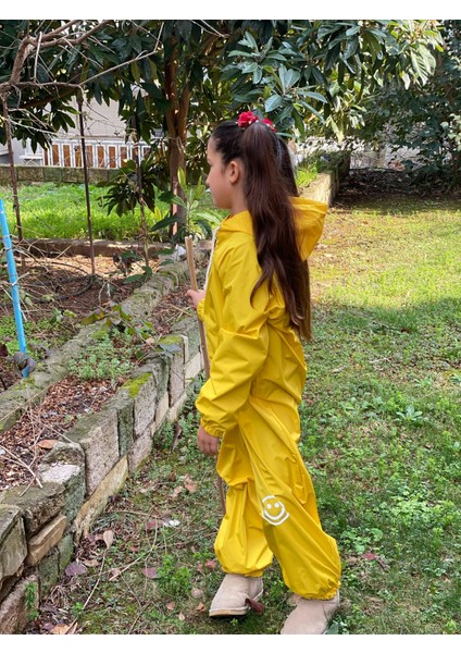 Full Su Geçirmez Sarı Kapüşonlu Astronot Tulum Yağmurluk fırsatları
