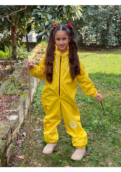 Full Su Geçirmez Sarı Kapüşonlu Astronot Tulum Yağmurluk indirimleri