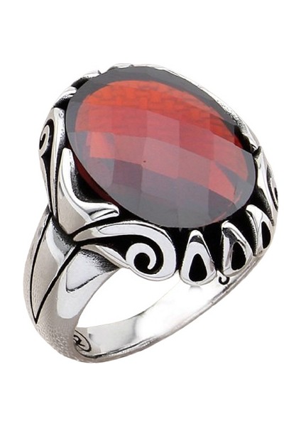 Erkek Yüzük Gümüş 925 Damla Motifli Ince Tasarım