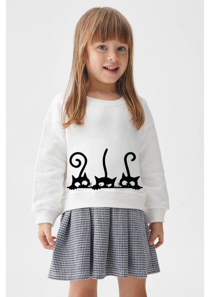 Ekose Kare Etekli Tarz Organik Baskılı Sweat Etek Takım