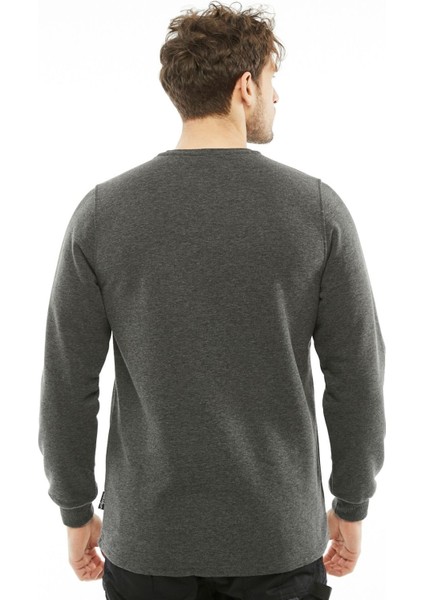 Sweatshirt Bisiklet Yaka Içi Polarlı 3 İplik Pamuklu Normal Kesim Erkek Antrasit fiyatları