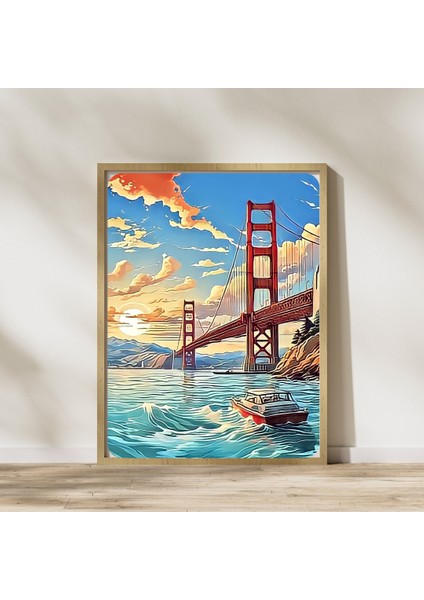 Sayılarla Boyama Seti Kırmızı Köprü 40x50 cm