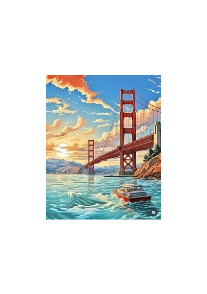 Sayılarla Boyama Seti Kırmızı Köprü 40x50 cm fiyatları