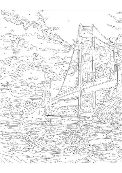 Sayılarla Boyama Seti Kırmızı Köprü 40x50 cm fırsatları