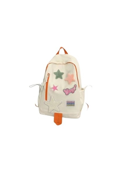 Matthewluc Popular Star Pattern Backpack For High School Students. - Siyah (Yurt Dışından)