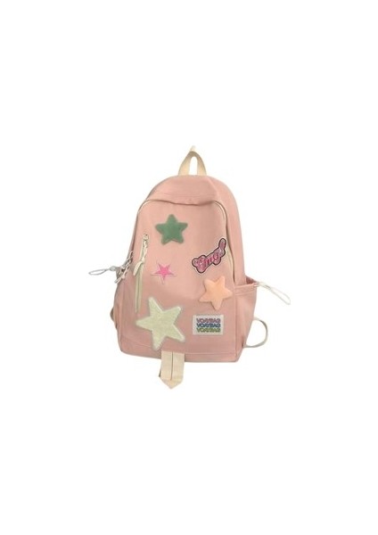 Matthewluc Popular Star Pattern Backpack For High School Students. - Siyah (Yurt Dışından)