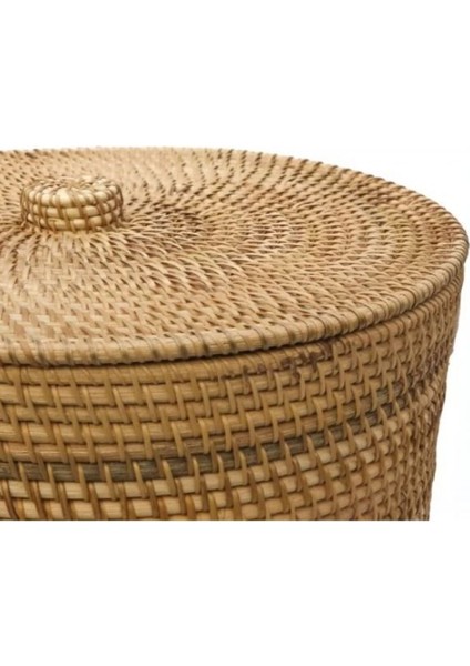 Kapaklı Rattan Sepet