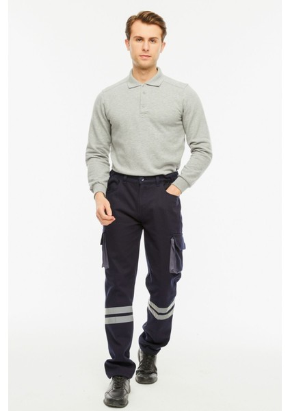 Sweatshirt Polo Yaka Içi Polarlı 3 İplik Pamuklu Normal Kesim Erkek Gri modelleri