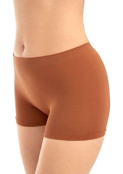 Premium - Kadın Kahverengi Ultra-Rahat Seamless Boxer