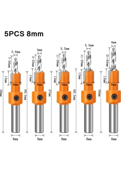 4X10 Tarzı 8mm Shank Hss Ağaç Işleme Havşa Yönlendirici Bit Vida Çıkarıcı Remon Yıkım Ahşap Freze Kesici Için (Yurt Dışından)
