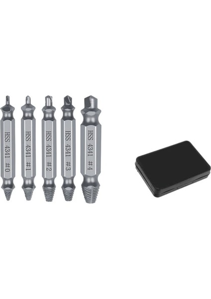 Kutu Stili ile 5pcs Gümüş Pcs Hasarlı Vida Çıkarıcı Matkap Ucu Seti Soyulmuş Kırık Vida Cıvata Sökücü Çıkarıcı Kolayca Yıkım Araçlarını Çıkarın (Yurt Dışından)