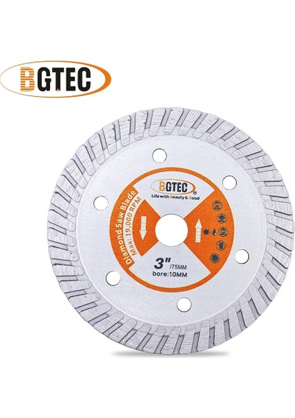1 Adet Beton Kesme Tarzı Bgte DIA75MM BORE10MM Kesme Diski Farklı Amaçlı Ahşap Çelik Metal Beton Granit Taş Mini Öğütücü Testere Bıçağı (Yurt Dışından)