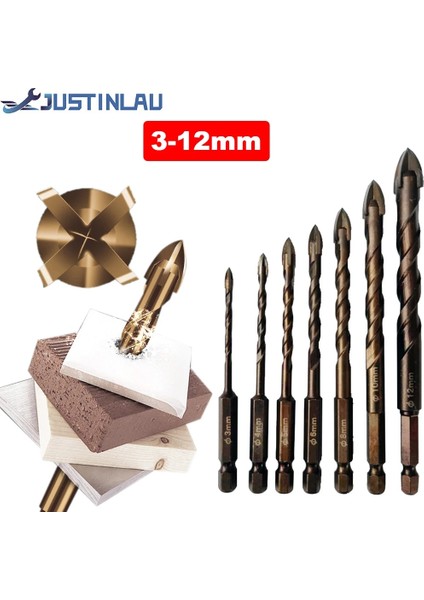 3 4 5 6mm Stilini Ayarla Justınlau Et Çapraz Hex Kiremit Uçları Cam Seramik Beton Delik Açıcı Alaşımlı Üçgen Matkap Boyutu mm (Yurt Dışından) fırsatları