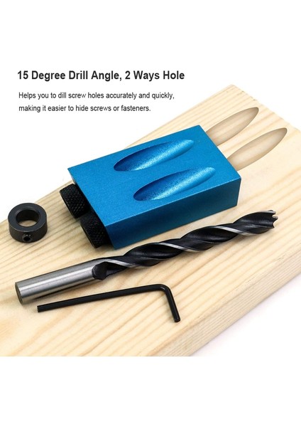 7 Parçalı Set Parçaları Stili Cep Delik Jig Kiti 15 Derece Açı Matkap Kılavuzu Seti Ağaç Işleme Eğik Delik Bulucu Matkap Uçları Delik Dıy Marangozluk Araçları (Yurt Dışından)