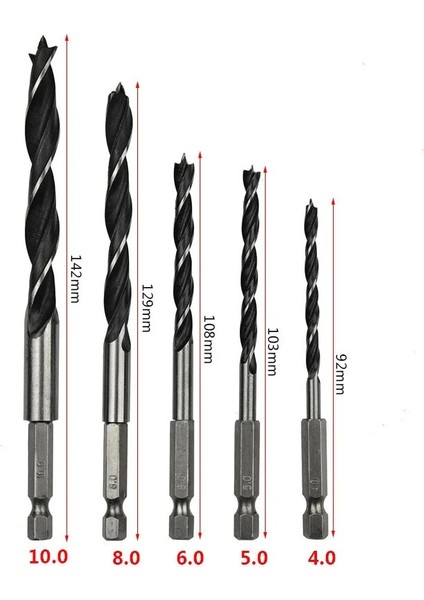 5 Adet Yüksek Li Altıgen Saplı Üç Sivri Ağaç Işleme Matkap Ucu Seti Raybalama Delik Elektrikli Alet Parçaları (Yurt Dışından) fiyatları
