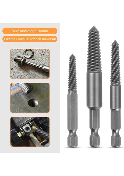 3 Parça Set 3 Tarzı Rew Çıkarıcı Merkezi Matkap Uçları Kılavuz Seti Matkap Uçları Hasarlı Cıvata Sökücü Sökme Hızı Ağaç Işleme Vidası Temizleme Araçları (Yurt Dışından) modelleri