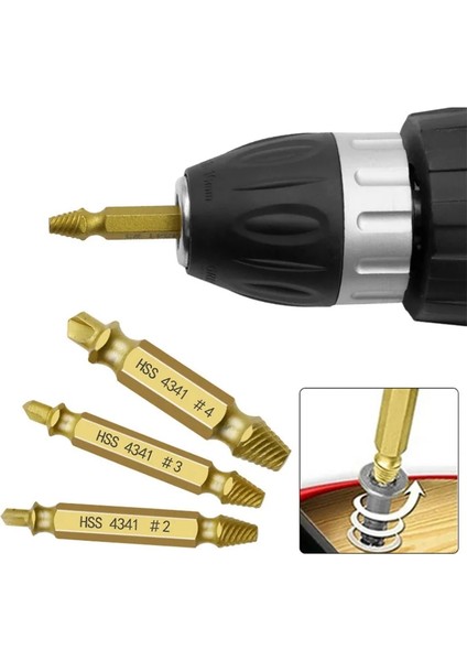 4341ALTIN Kutulu 4'lü Stil Yüksek Li Hasarlı Vida Çıkarıcı Hız Çıkışı Matkap Uçları Kırık Hız Çıkışı Cıvata Çıkarıcı Cıvata Saplama Sökücü Aracı (Yurt Dışından) modelleri
