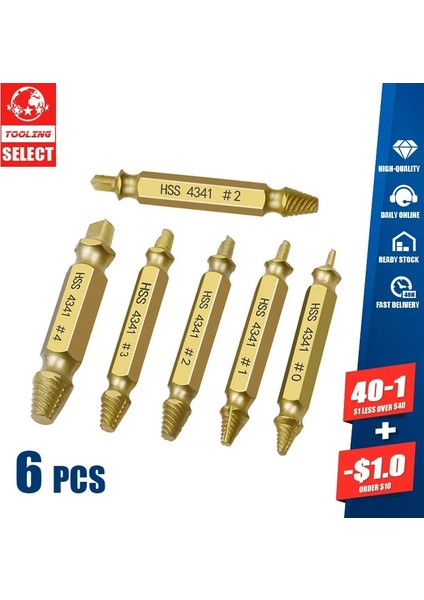 4341ALTIN Kutulu 4'lü Stil Yüksek Li Hasarlı Vida Çıkarıcı Hız Çıkışı Matkap Uçları Kırık Hız Çıkışı Cıvata Çıkarıcı Cıvata Saplama Sökücü Aracı (Yurt Dışından) fırsatları