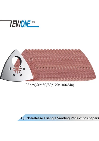 Üçgen Zımpara Tablası Stili Newone Hızlı Bırakma Salınımlı Alet Zımpara Kağıdı + Parmak Zımpara Pedi Çok Işlevli Alet Için Uyar Fein Dewalt Rockwell (Yurt Dışından)