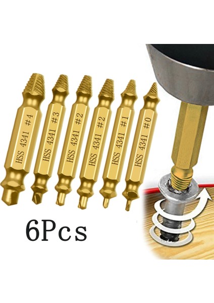 6 Pcs Altın Tarzı Hasarlı Vida Çıkarıcı Matkap Ucu Seti Tetiklendi Kırık Vida Cıvata Çıkarıcı Sökücü Yıkım Aletlerini Kolayca Çıkarın (Yurt Dışından) fırsatları