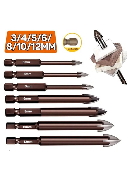 5mm Tarzı Çapraz Altıgen Fayans Uçları Cam Seramik Beton Delik Açıcı Alaşım Üçgen Matkap Boyutu mm Matkap Uçları Cam Uçları (Yurt Dışından) fırsatları