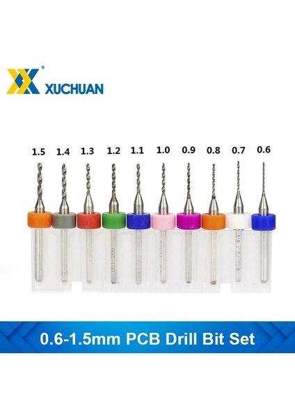 Pcb0.6-1.5 10PCS Stili Ro Pcb Matkap Ucu Sondaj Baskılı Devre Kartı Delik Delme Kesici Karbür Pcb Matkap Ucu Seti (Yurt Dışından)